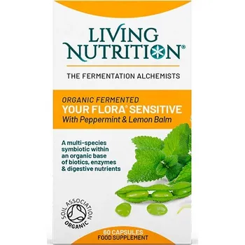 Living Nutrition | Fermentovaná synbiotika - Sensitive s mátou peprnou a meduňkou pro citlivé zažívání vlivem stresu - 60 kapslí