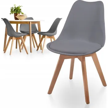 Jídelní židle MIADOMODO Sada jídelních židlí, 4 ks, šedá