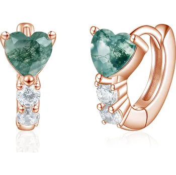 Náušnice Olivie Stříbrné náušnice MECHOVÝ ACHÁT ROSE 8929 Ag 925; ≤2,5 g.