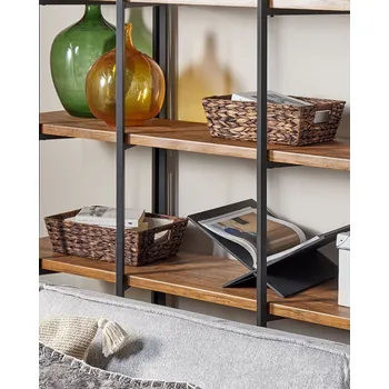 Úložný box Sada 2 úložných košů hnědé vodní hyacint ručně vyrobené košíky s držadly retro design Beliani