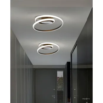 Stropní svítidlo Černá hliníková kovová Integrovaná LED světla Kulatý tvar kroužky Dekorativní moderní osvětlení Glamour Beliani