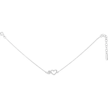 Náramek Stříbrný náramek se zirkony - srdce - AP533-4603