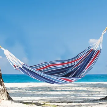 Houpací síť Zahradní houpací síť 210x150 cm, pro dvě osoby | červená/modrá