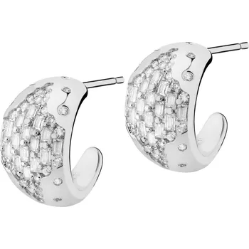 Náušnice Rhodiované náušnice z mosazi se zirkony - AR536-6893