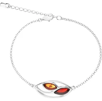 Náramek Stříbrný náramek s jantarem - AP537-5669