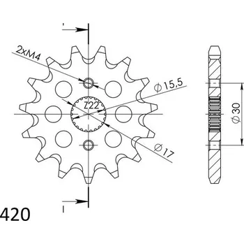 Řetězová sada pro motocykl SUPERSPROX Řetězové kolečko SUPERSPROX CST-1256:14 14 zubů, 420