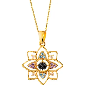 Přívěsek Zlatý přívěsek se zirkony - rozeta - AP536-8931