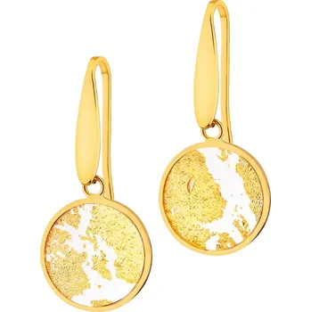 Náušnice Pozlacené náušnice z mosazi se sklem Murano - AR534-4121