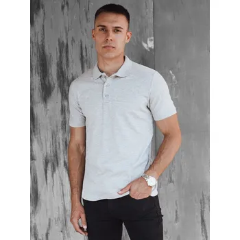 Pánské triko s límečkem DSTREET SVĚTLE ŠEDÁ XL