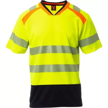 PAYPER ALLEY HV tričko s krátkým rukávem dvoubar. - ORANŽ_navy 5XL