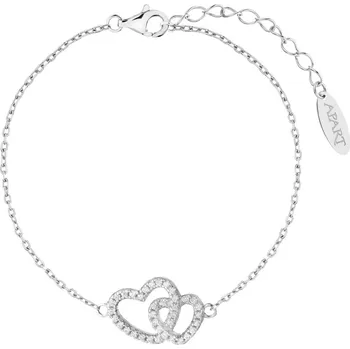 Náramek Stříbrný náramek se zirkony - srdce - AP536-7920