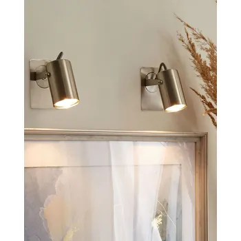 Nástěnné svítidlo Nástěnná svítidla stříbrné kovové 2 nastavitelná stínidla moderní industriální design Beliani