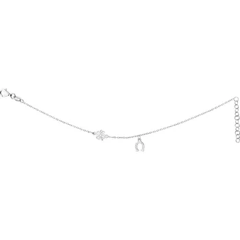 Náramek Stříbrný náramek - čtyřlístek, podkova - AP532-3401