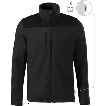 Pánská mikina RIMECK Mikina Effect 530 na zip, fleece, unisex MAL-530LB15 L Černá (s labelem)