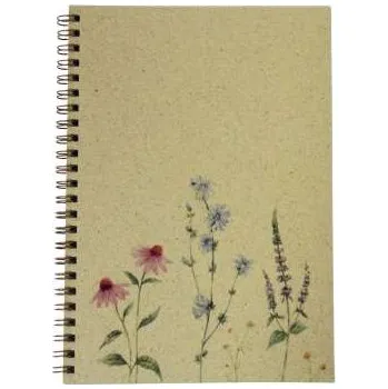 Blok Kroužkový blok Donau A5, čtverečkovaný - mix designů rostlin, 80 listů