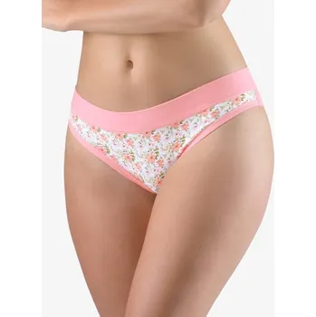 Kalhotky GINA dámské kalhotky bokové se širokým bokem, s potiskem Disco XVIII 16177P - starorůžová maracuja - 38/40