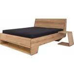 Manželská postel KUPÉ s nikou, divoký dub