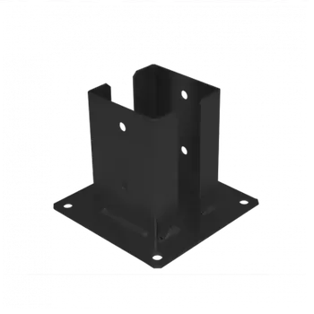 Patka sloupku se čtvercovou základnou černá C 122x150x2,5 mm PSPD