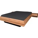 Manželská postel ARIA bez čela, kovová podnož, 180 cm, dub nature