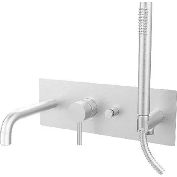 Vodovodní baterie Paffoni Light - Vanová baterie pod omítku, s přislušenstvím a tělesem, nerez LIG001ST