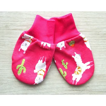 Rukavice AMÁLKA Bavlněné, kojenecké rukavičky, malinové Velikost: 68-80