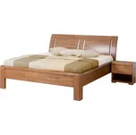 Manželská postel FLORENCIA čelo oblé, 3 výplně, 180x200 cm, buk cink