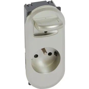 Elektrická zásuvka LEGRAND Zásuvka CÉLIANE 67134 2P+T titan 067134