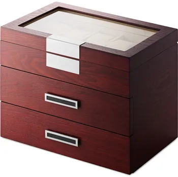 Šperkovnice Šperkovnice na hodinky z třešňové dýhy s 30 přihrádkami - Trendhim