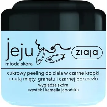 Tělový peeling Ziaja, Cukrový tělový peeling Jeju s černými tečkami 200ml
