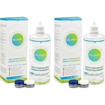 Kontaktní čočky Roztoky na kontaktní čočky Solunate Multi-Purpose 2 x 400 ml s pouzdry Solunate roztoky pro kontaktní čočky