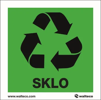 Značení Walteco Recyklace - sklo, 92x92mm, samolepka Množství: 10 ks