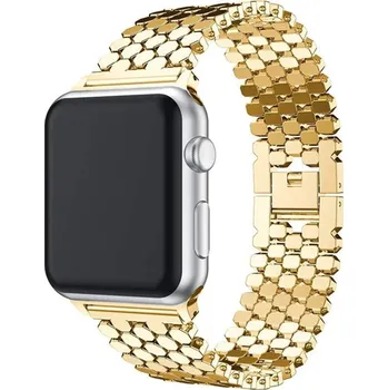 Řemínek na hodinky AW Kovový DOT řemínek pro Apple Watch - Zlatý Šířka uchycení řemínku: 38/40/41/42mm, Barva: Zlatý IRAWKD03