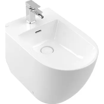 Bidet Villeroy & Boch Subway 3.0 - Stojící bidet, s přepadem, otvor pro baterii, CeramicPlus, alpská bílá 447100R1