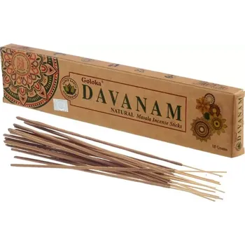 Vonná tyčinka Vonné tyčinky Goloka Organika Davanam (Davanam (pelyněk Sieversův) je mimořádná léčivá bylina s krásnou květinovou vůni, uklidňující a relaxační. )