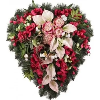 Věnec Věnec srdce borovicové 90 x 100 cm, cyklamrnová