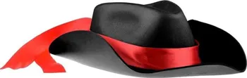 Karnevalový doplněk Arpex Pěnový klobouk mušketýr/Zorro černý/červený