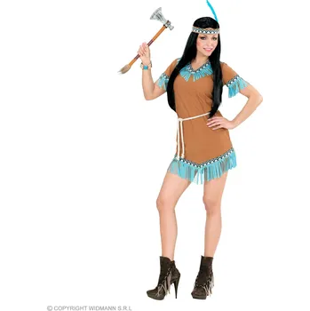 Karnevalový kostým Dámský indiánský kostým modré třásně Dámská velikost: S (36-38)