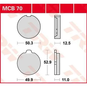 Brzdová destička BRZDOVÉ DESTIČKY TRW MCB70 MCB70