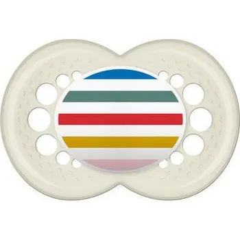 dudlíky Mam Šidítko Original Time For Love silikon 6m+ Bílé + pruhy