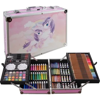 Žertovný předmět Velká sada 144ks v pevném kufříku pro malé malíře - Jednorožec