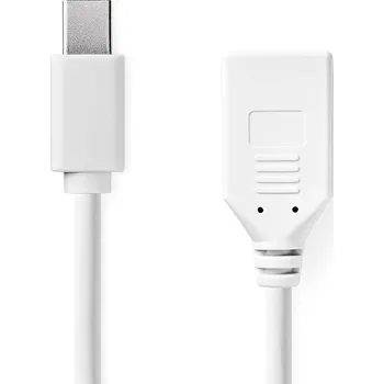 Počítač NEDIS Mini DisplayPort kabel | DisplayPort 1.2 | Mini DisplayPort Zástrčka | DisplayPort Zásuvka | 21.6 Gbps | Poniklované | 0.20 m | Kulatý | PVC | Bílá | Box