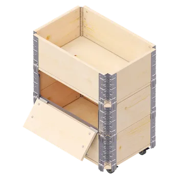 Truhlík Truhlík na bylinky s kolečky, dřevo, kov, přírodní, 40 × 60 × 68 cm RHB-0600X0400X680X15-1-4