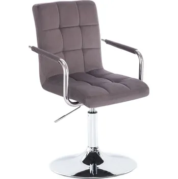 LuxuryForm DESIGN Kosmetická židle VERONA VELUR na stříbrném talíři - tmavě šedá