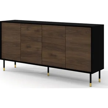 Komoda ARTBm Komoda SHERWOOD 4D 180 | černý matná/dub catania