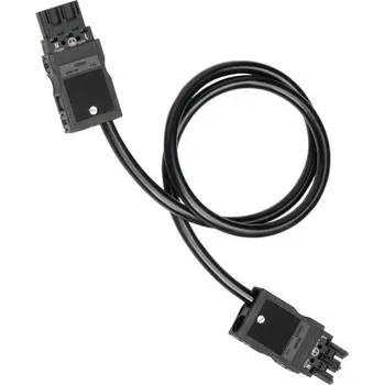 Elektrická zásuvka Hager Tehalit propojovací kabel síťová zástrčka - síťová zásuvka Počet kontaktů: 2 + PE černá 0.60 m 1 ks