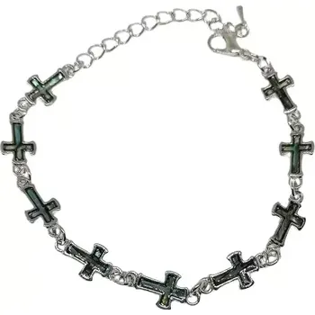Náramek Náramek s perletí Paua křížky jemné - NOVINKA