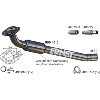 Výfuková trubka Výfuková trubka ERNST 600415
