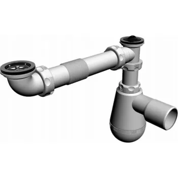 19951 SIPHON SIPHON. 2-KOMPLEXNÍ LÁHEV, NEREZOVÉ Sítko.2 PVC ZÁTKA FI 50 // PCS.A.50-PP-2COM-2