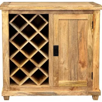 Barový stolek Indický nábytek - Barová skříň Devi 90x90x45 z mangového dřeva Mango natural