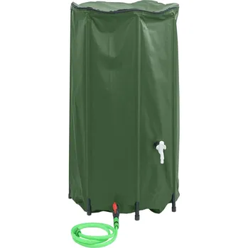 Nádrž na vodu s kohoutkem skládací 380 l PVC Zelená 156012